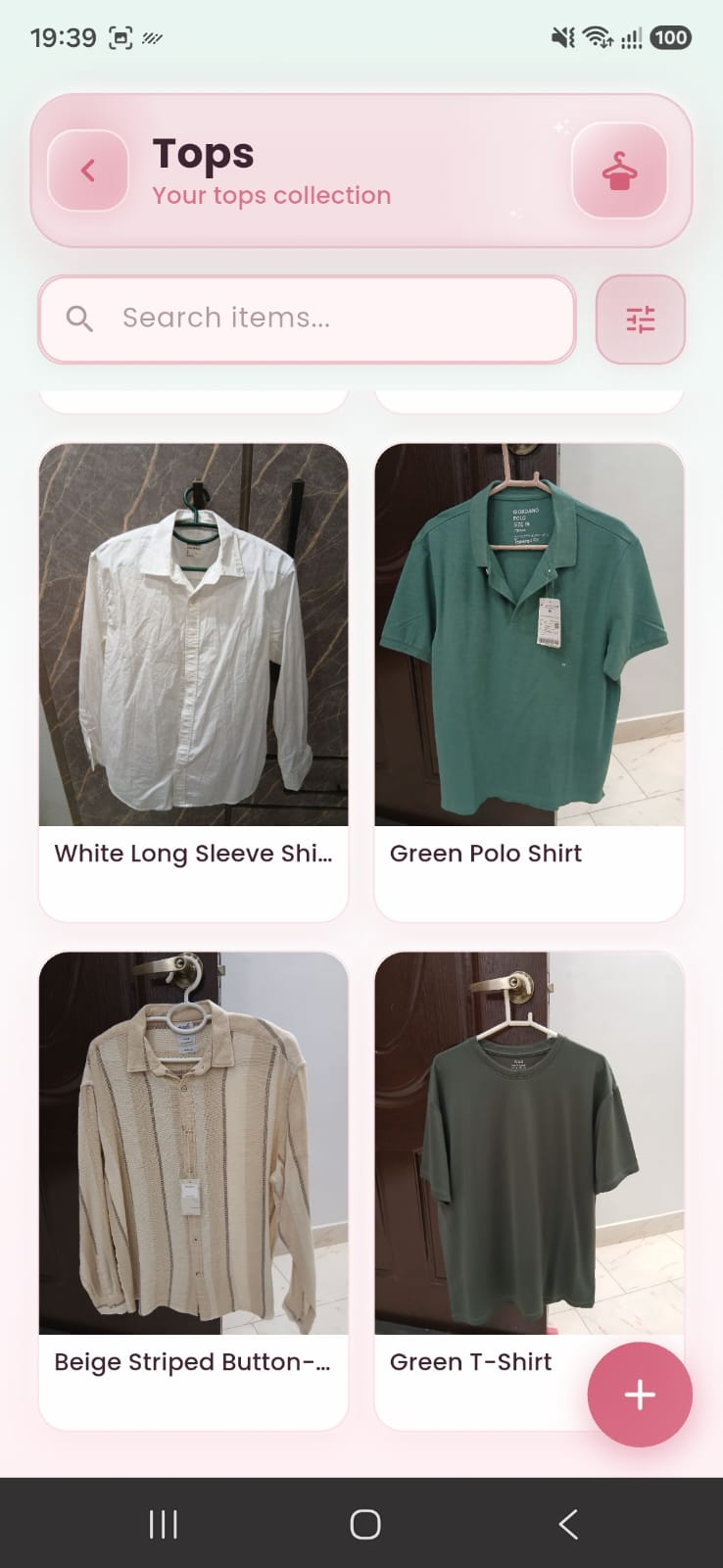 Tops collection in the Tuck-in wardrobe